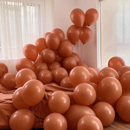 Party Decoration 75pcs Set 32.8ft Gold Aluminium Foil Ceiling Decorations 5 Inch Brown Latex Balloons Hanging Swirls Balloon