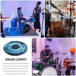 Carpets Black Rug Thickened Drum Carpet Fashion Acoustic Floor Mat Door Front Flannel Back Anti-slip Particles Soundproofing Supple For