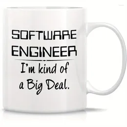 Mugs Ceramic Coffee Mug For Software Engineer Sarcastic Inspirational Gift Friends Coworkers Family "I'm Kind Of A Big Deal"