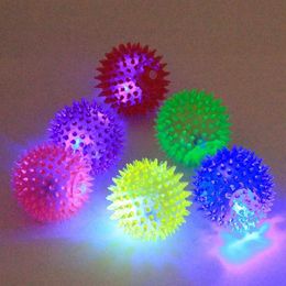 Other Toys LED Flash Cat Ball Cat Toy Coloured Pet Dog Rubber Chewing Bell Ball Play Toy Safe Non toxic Super Hard Rubber Material