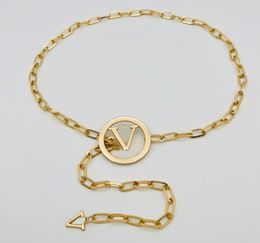 Women Gold Chains Belts Fashion Designers Belt Link Luxury Waist Chain Womens Metal Alloy Dress Accessories Waistband G Girdle 2202236131