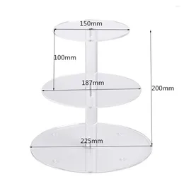 Bakeware Tools Display Rack Cake Stand Table Transparent 3 Layer Acrylic Cupcake Kitchen Storage Tray