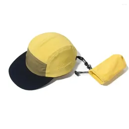 Ball Caps Foldable Baseball Cap Contrasting Colour Quick Dry Sunscreen Hat With Storage Bag Thin Sun Protection Men Women