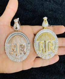 Chains 2022 Two Tone Iced Out Bling 5A Cubic Zirconia CZ Men Hip Hop Jewellery Money Dollar Umbrella Forever Rich Letter Pendant Nec4644023