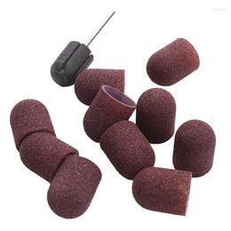 Nail Art Decorations 10Pcs Electric Drill Bit Sanding Bands Caps Replacement Sleeves Set Power Accessories