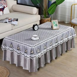 Table Cloth A156 Coffee Cover All-inclusive Simple Modern Lace Tablecloth Cushion Living Room Rectangular Tea Machine