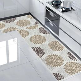 Carpets Bathroom Floor Mat Flower Print Kitchen Mats Rugs Set Super Soft Non-slip Easy To Clean Home Decoration Door Wear Resistant
