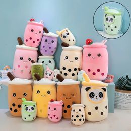 Arrival Cartoon Fruit Bubble Tea Cup Plush Toys Real Life Boba Food With Suction Pillow Stuffed Soft Hug Cushion Decor 240507