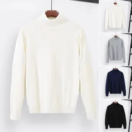 Men's Sweaters High Collar Men Sweater Male Thermal Tops Neck Turtleneck Pullover For Solid Colour Autumn Foreign