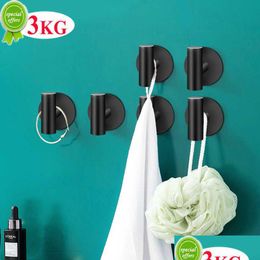 Kitchen Towel Hooks New Rust-Proof Wall Hanger Hook Bathroom Robe Storage Behind-Door Bag Clothes Organiser Punch Key Gadget Drop Deli Dhbng