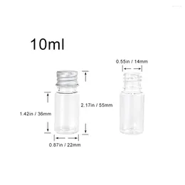Storage Bottles Mini 10ml Clear Plastic Bottle With Aluminium Screw Cap Small Jars Cosmetic Container Travel Kit Empty Refillable Jar