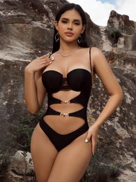 Women's Swimwear 2024 Sexy Hollow Out One Piece Swimsuit For Women Push Up Female Backless Monokini Bathing Suits Summer Beach Wear