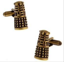 Selling Doctor Who Antique Copper Cufflinks for men shirt Wedding Cufflink French Cuff Links Fashion Jewelry Xmas Gift C06202942