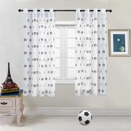 Window Treatments# Children Curtains For Bedroom High Quality Environmentally Friendly And Breathable Cartoon Embroidered Black Sheer Kid Curtains Y240517