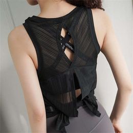2023 New Yoga Clothes Vest WOMEN'S Quick-drying Sports Top Beautiful Back Sleeveless T-shirt Loose Fiess Blouse Women L2405