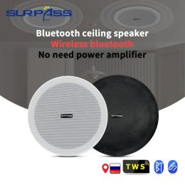 Speakers 10W Bluetooth Ceiling Speaker 6 Inch 3D Stereo Builtin Flush Mount Home Theater Speaker Amplifier InWall Speaker For Indoor 2401