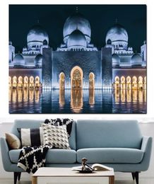 Abu Dhabi Islam Sheikh Zayed Mosque Religious Buildings Canvas Painting Islamic Landscape Poster Prints Wall Picture for Bedroom H9421127