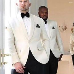 Men's Suits White Wedding Tuxedos For Groomsmen 2-Piece Custom Made Slim Fit Men Blazer Sets Jacket Pants Fashion Clothes Homme