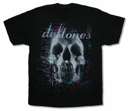 Men's T-Shirts Terrifying Deftones Skull T-shirt Mens Harajuku Gothic Black T-shirt Summer Boys and Girls Street Clothing Japanese Vintage Loose T-shirt J240515