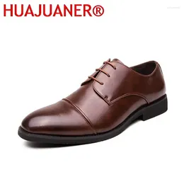 Casual Shoes Spring Autumn Men's Leather Oxford British Style Business Dress Fashion Men Comfortable Office Lace-up Solid