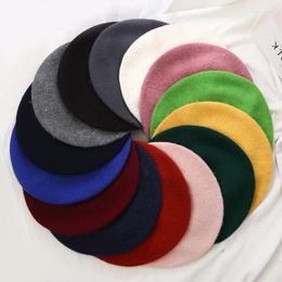Berets Hats Women Elegant Hat/Painter Style Hat/Wool Vintage Female Walking Cap