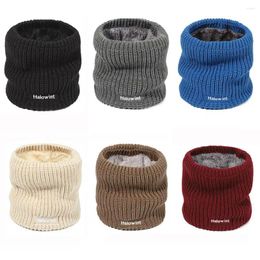 Scarves Winter Thickened Lining Knitted Neck Gaiter Ski Tube Scarf Warm Half Face Mask Cover For Men Women Collar Warmer