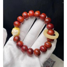 Strand Retro Tibet 14mm Yak Bone Flexible Ring Buddha Beads Bracelet Ethnic Style For Men And Women