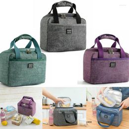 Storage Bags Portable Lunch Bag Thermal Insulated Box Tote Cooler Handbag Bento Pouch Dinner Container School Food
