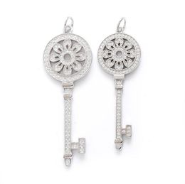 Mode S925 Sterling Keys Blütenblätter Schlüsselanhänger Halskette mit Diamanten 100 925 Silberketten Valentinstag Geschenk für Frauen5940250