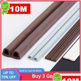 Wall Stickers New 10M Diep Type Door Weather Strip Self Adhesive Rubber Seal Foam Tape Window Dustproof Soundproof Insation Drop Deliv Dhcts