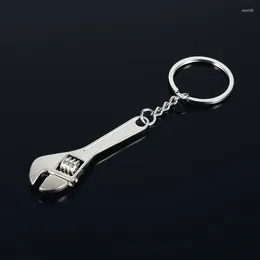 Keychains 1Pcs Wrench Keychain Stainless Steel Car Key Ring High-grade Simulation Spanner Chain Keyring Keyfob Tools Novelty