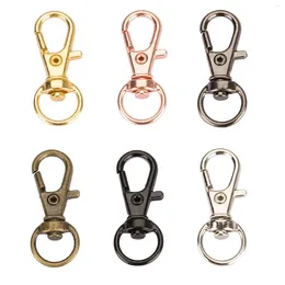 Keychains 20Pcs/Lot Swivel Lobster Clasp Hooks Keychain Split Key Ring Connector For Bag Belt Dog Chains DIY Jewelry Making Findings