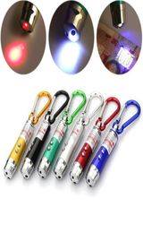 Lazer Pen 3 In 1 Mini Pointer UV Torch With Keychain White LED Laser Beam UV LED Tease the cat c8532722451