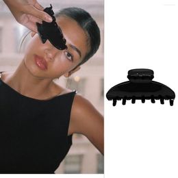 Hair Clips Women Claw Clip Large Black Acetate For Girls Simple Solid Colour Hairgrips Fashion Accessories In Trend