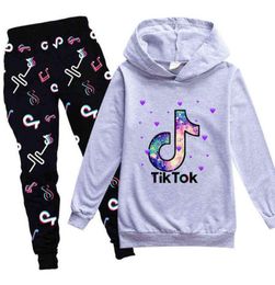 100170cm Tiktok tiktok children039s Sweater Hoodie pants 2pcs set ph159514367778