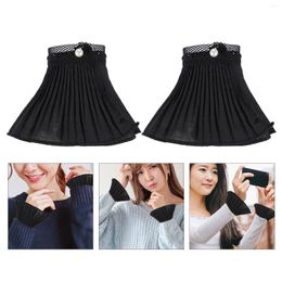 Brooches Blouses For Women Mesh Lace Modification Sleeves Extend Pleated Clothes Miss