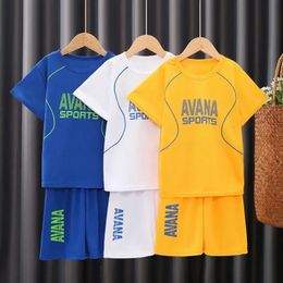 Kids Summer Shorts Sleeved Quick-Drying Sports Suits Toddler To Teeange Boys Girls Casual 2pcs T-shirtsPants Clothes Sets 240517