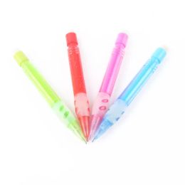 Fancy Mini Short Propelling Pencil Soft Grip 0.7mm Lead MBS Plastic Transparent Retractable Erasable Mechanical Pencil with Eraser LL
