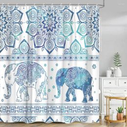 Shower Curtains Bohemian Geometric Curtain Creative Aztec Ethnic Style Mandala Pattern Vintage Polyester Fabric Bathroom Decor