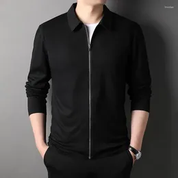Men's Jackets Top Grade Brand Designer Lapel Casual Zipper Fashion Men Jacket Windbreaker Coats Solid Color Korean Style Clothing