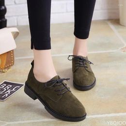 Casual Shoes Women Brogue Lace Up Faux Suede Oxford Woman Flats Black Platform Creepers Zapatos Mujer