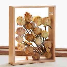 4cm Deep 3D Po Frame Shadow Box Frames Bouquet Display Flower Case Deep For Crafts Memorabilia Memory Picture Frame 240516