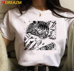 Japanese Manga Junji Ito T Shirt Men Summer Top Horror Anime Tshirt Tomie Shintaro Kago Girl Graphic Tees Cartoon Tshirt Male X0627340031