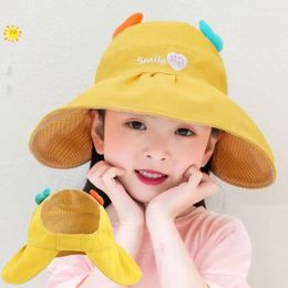 Berets Multicolor Kids Sunshade Hat Adjustable Wide Eave Cartoon Heart Sunscreen UV Protection Beach Cap Ultraviolet-proof Sun