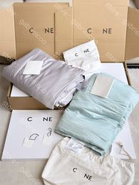 Summer Cool Quilt 3 piece Set Grey Green Designer Ice Silk Quilt Cover Pillow Cover Set Comfortable and Soft Blanket Air Conditioning Quilt With Gift Bag Box Packaging