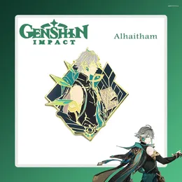 Brooches Game Genshin Impact Pins Alhaitham Cosplay Metal Enamel Badge Button Brooch Collection Clothing Decor Souvenir Jewellery