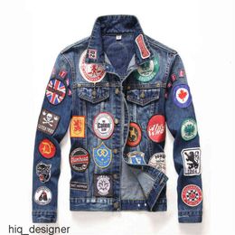 2024 Brand Mens Denim Coats Autumn Trend Casual Slim Embroidery Badge Jacket Street Hip Hop Punk Jean dsquares dsqureditys 2 dsquards 6ZUE