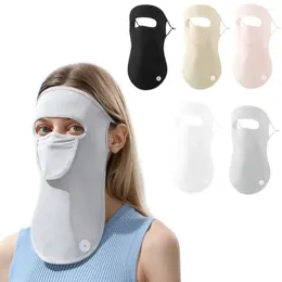 Cycling Caps Sun Protective Sunscreen Mask Solid Color Opening Face Full Protection Breathable Ice Silk Outdoor