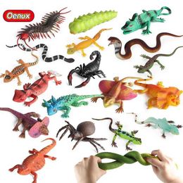 Other Toys Oenux reptile simulation snake spider lizard insect animal model action diagram fun stress resistant soft TPR Halloween toy childrens gift