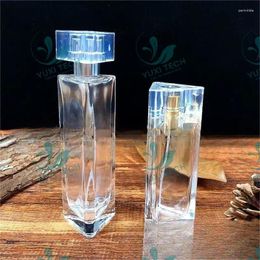 Storage Bottles YUXI Snap Clear Triangle Glass Perfume Bottle Toner Spray Empty